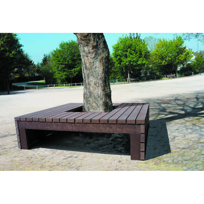 Banc tour d'arbre recyclé FLAMARA direct urbain